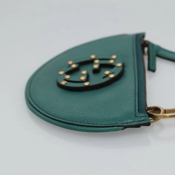 GUCCI Coin Purse Leather Green Auth 110449V - Picture 4 of 15